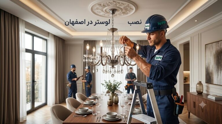 خدمات تخصصی سیم‌کشی، مونتاژ و نصب لوستر در اصفهان